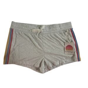 NWT PJ Salvage Womens Medium Cloud Red Blue Yellow Side Stripe Shorts #6265